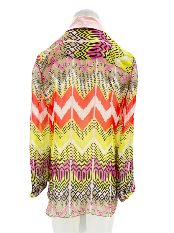 Blouse en soie multicolore