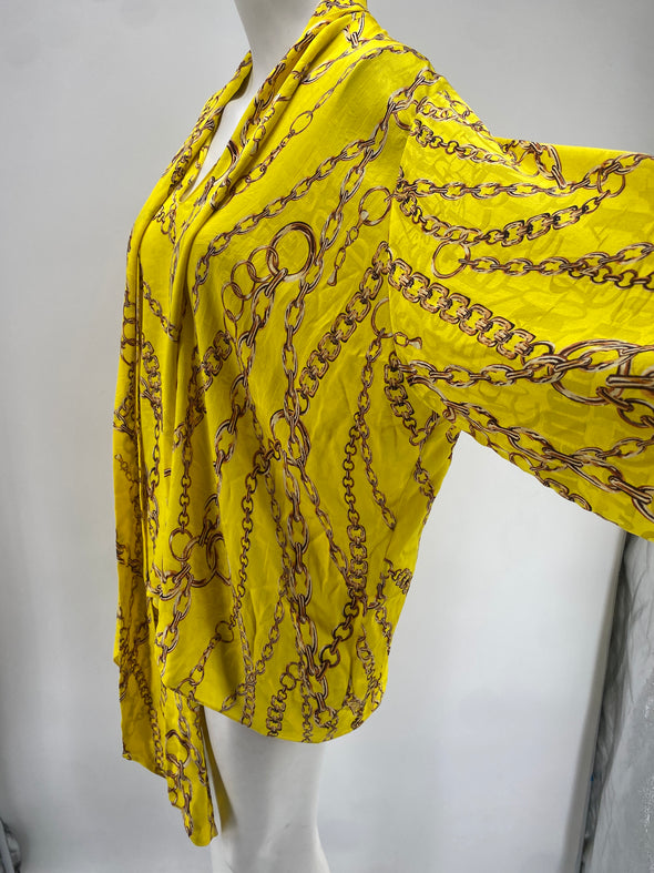 Blouse jaune imprimée chaines