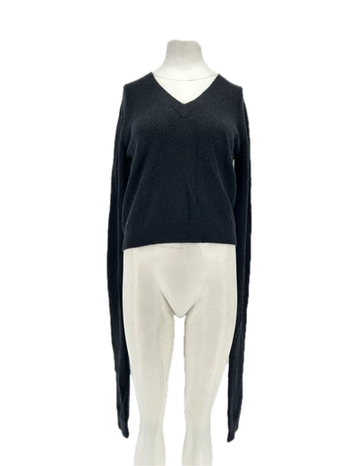 Pull noir à manches très longues