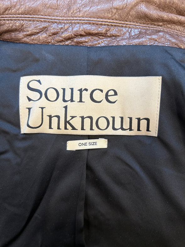 Veste en cuir marron