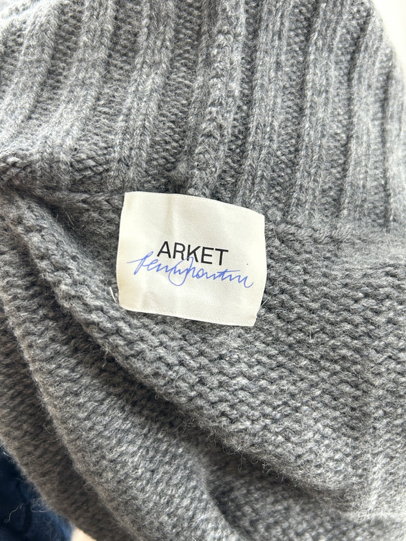 Pull gris en laine et cachemire