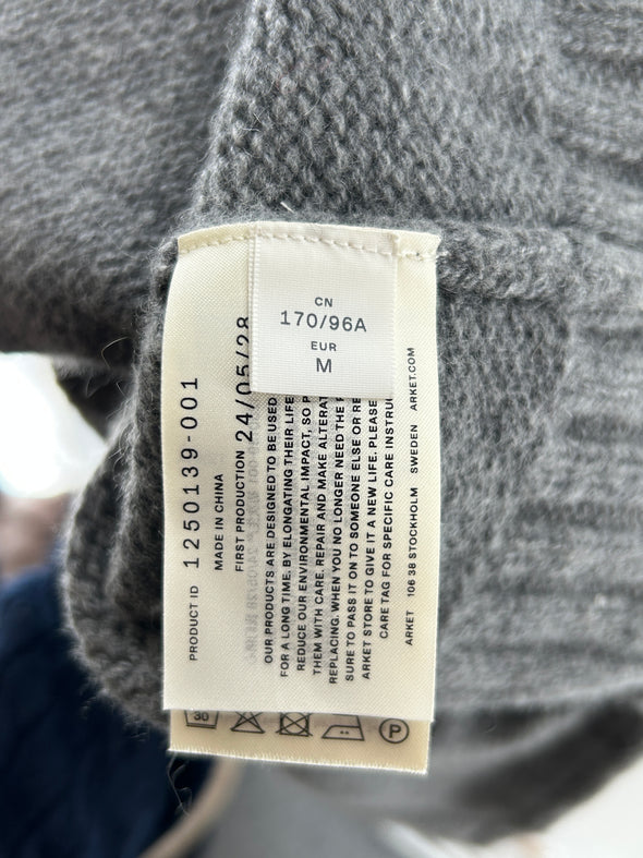 Pull gris en laine et cachemire