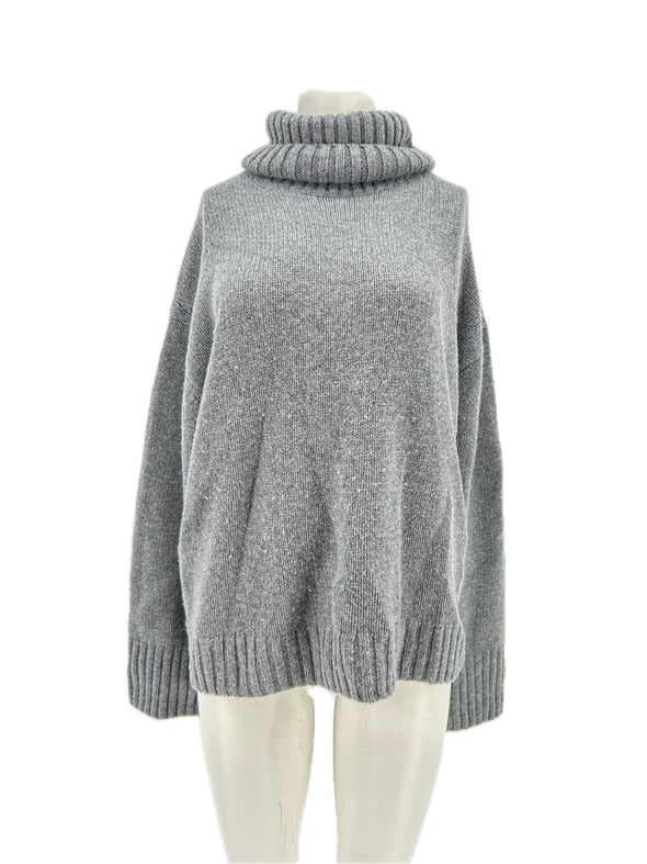 Pull gris en laine et cachemire