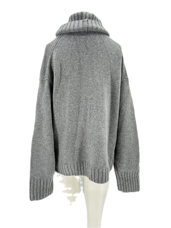 Pull gris en laine et cachemire