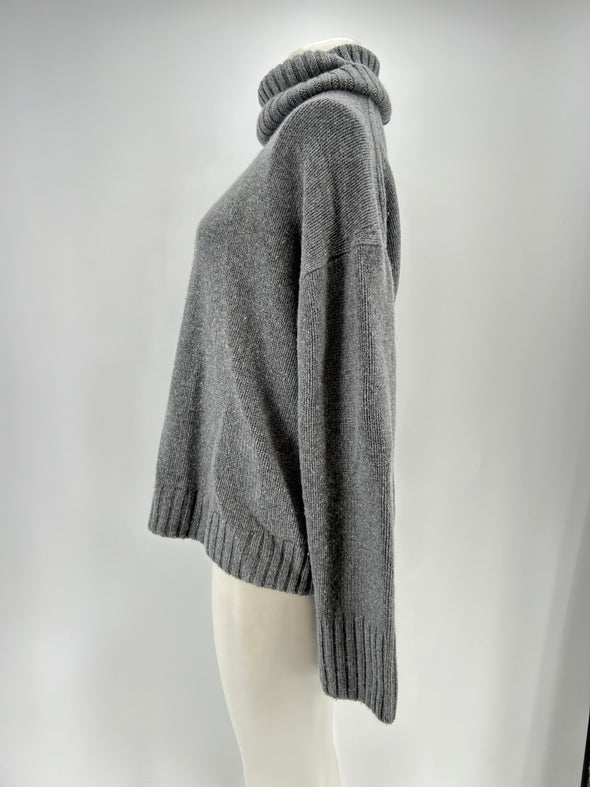 Pull gris en laine et cachemire