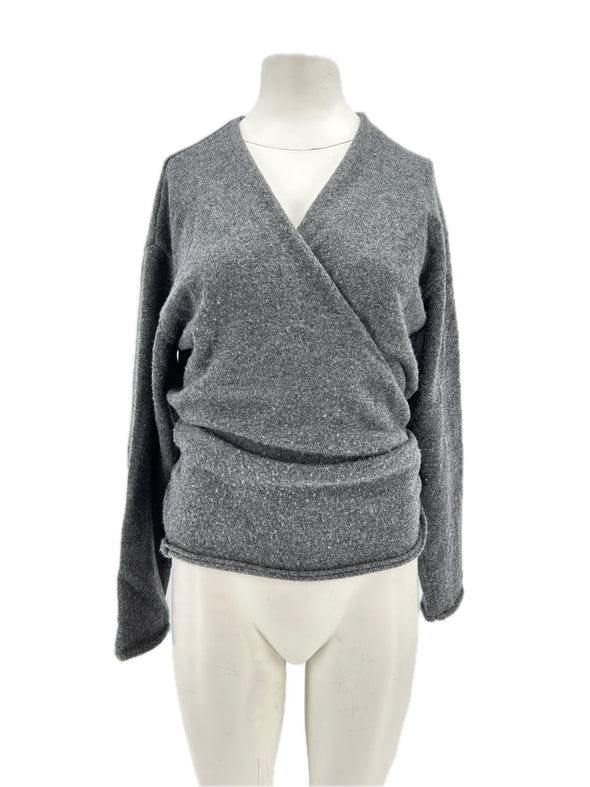 Cardigan cache cœur gris