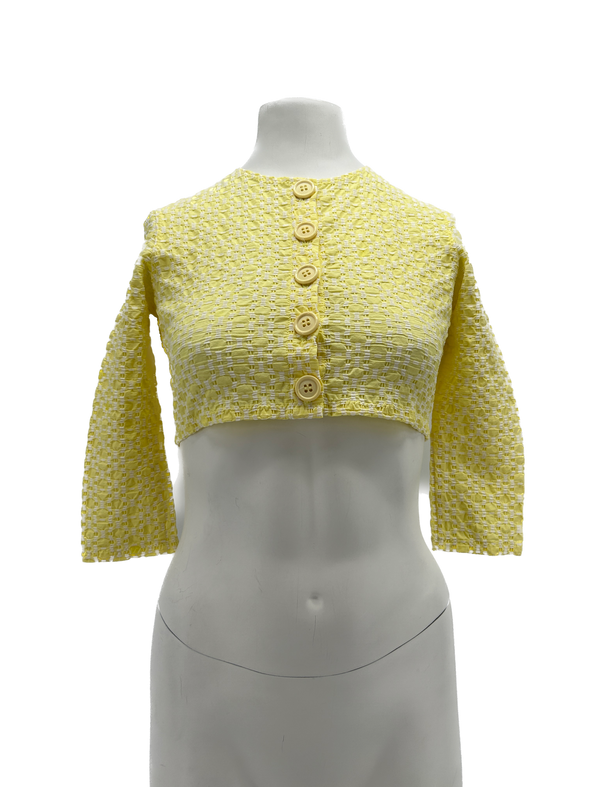Top texturé Seersucker jaune