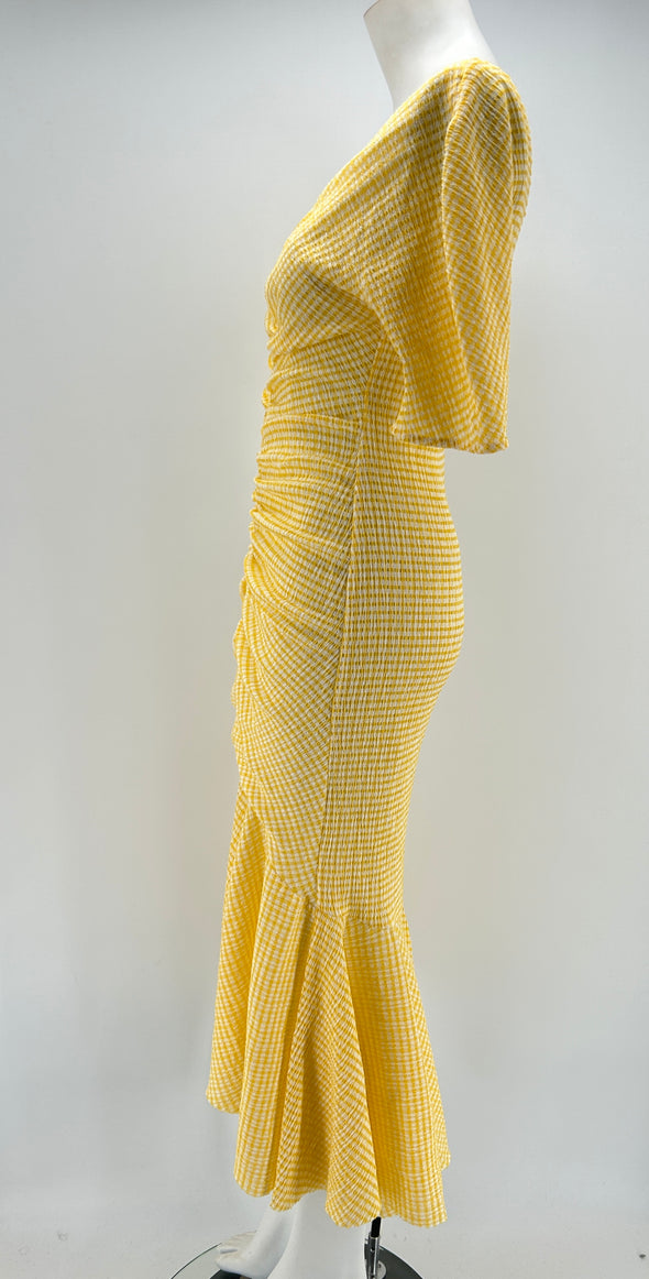 Robe sirène vichy jaune
