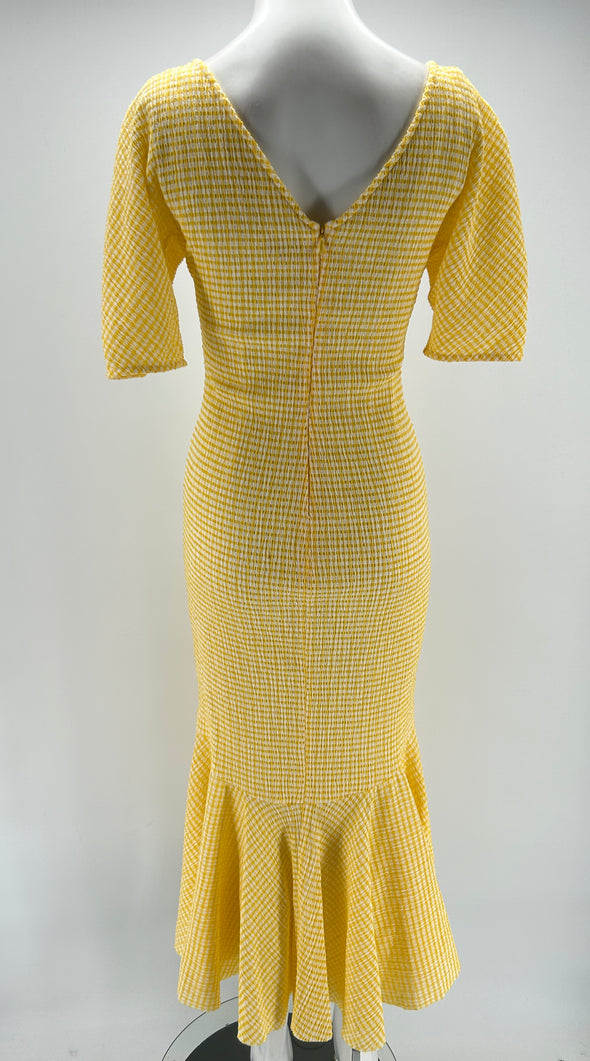 Robe sirène vichy jaune