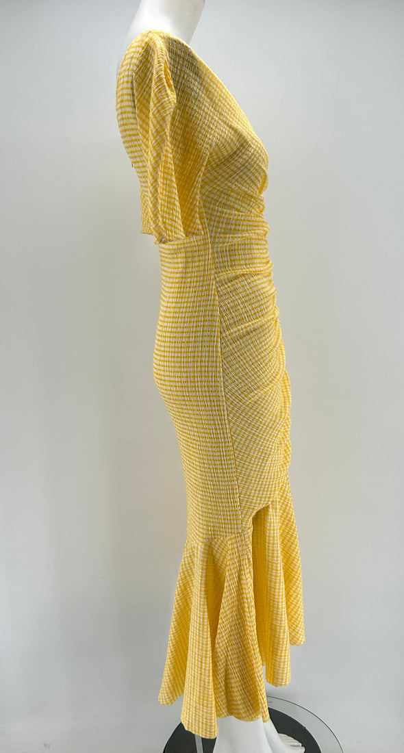 Robe sirène vichy jaune