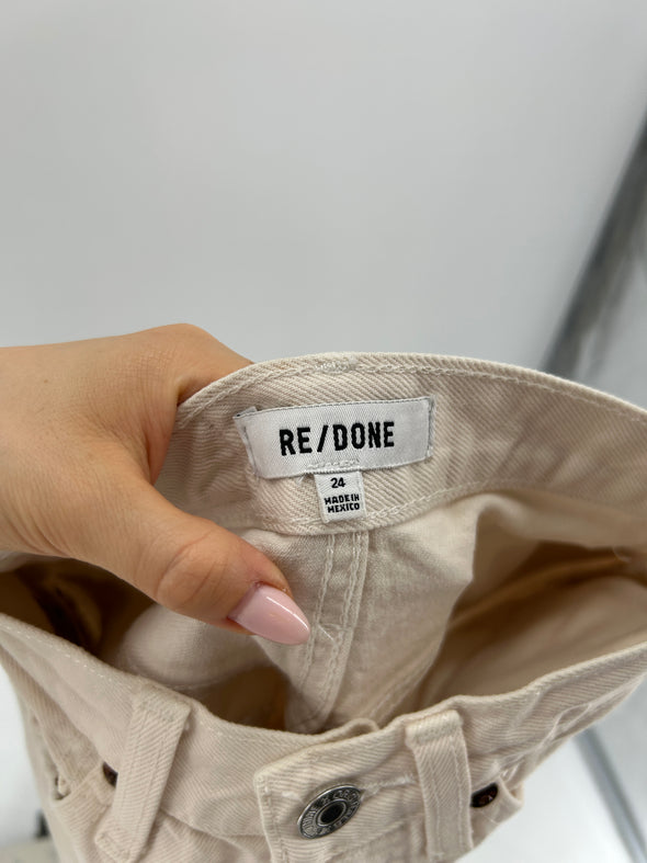 Short en denim crème