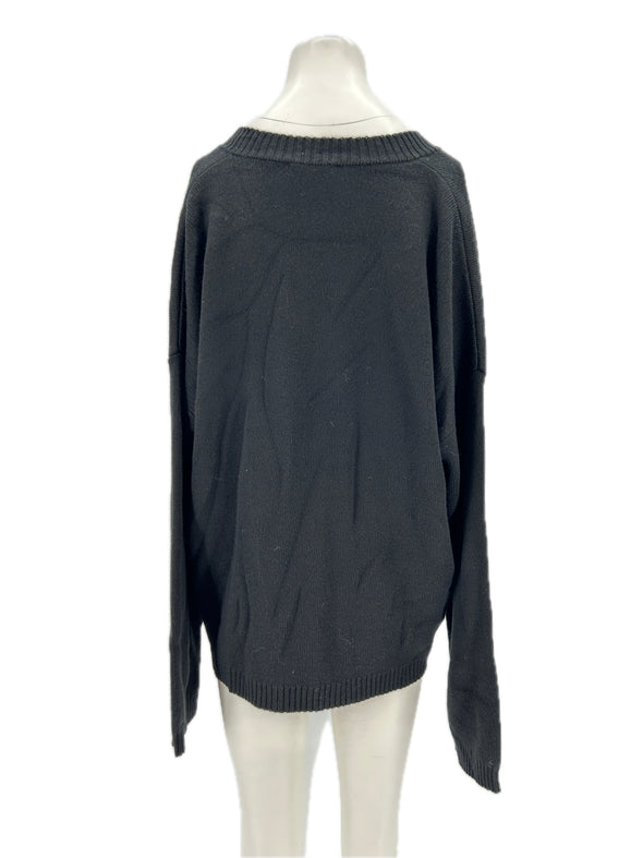 Pull noir en laine