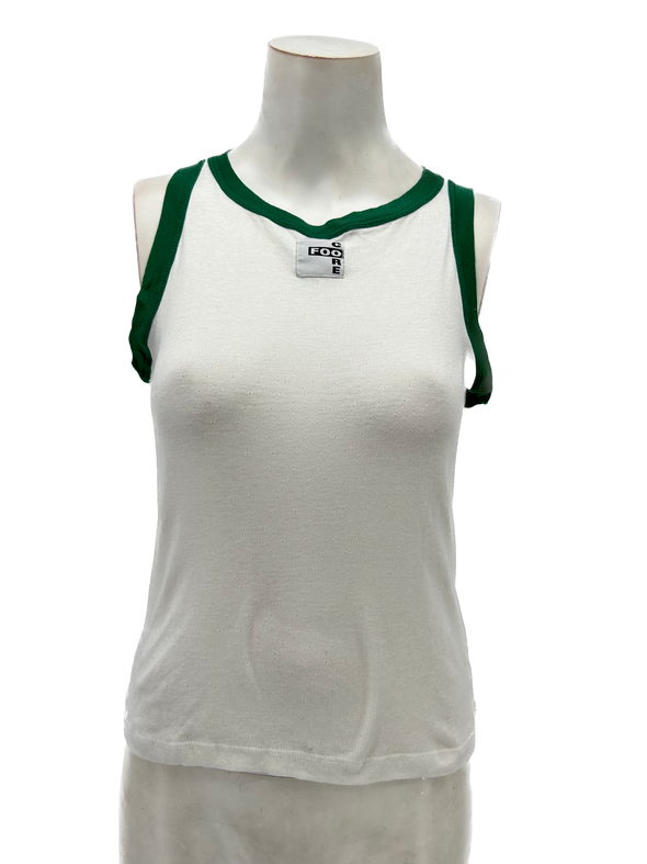 Débardeur blanc et vert