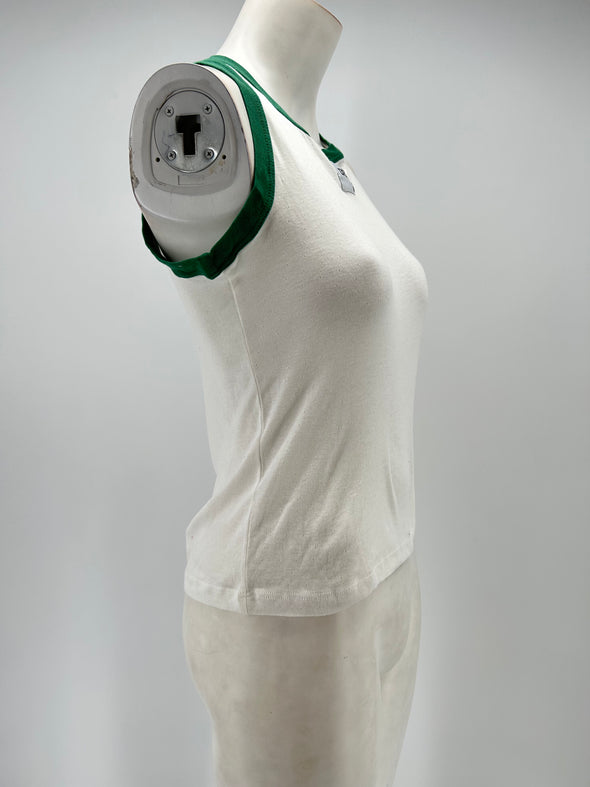 Débardeur blanc et vert