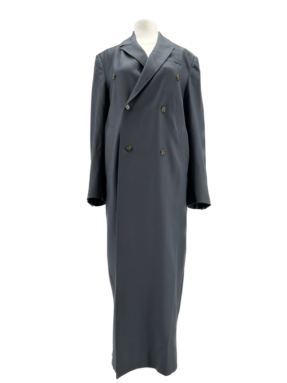 Manteau long gris en laine