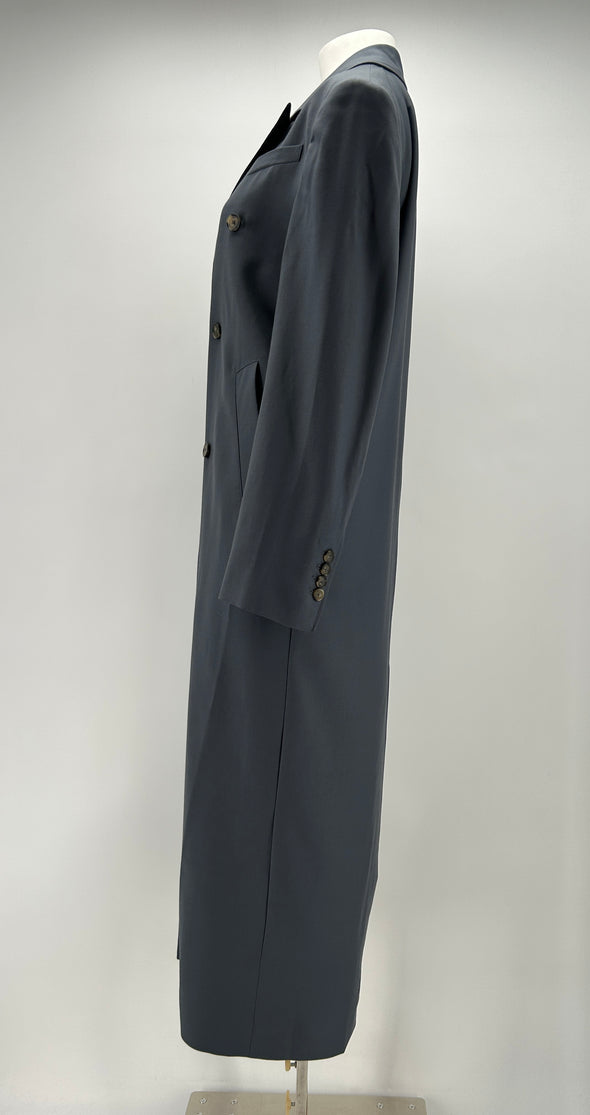 Manteau long gris en laine