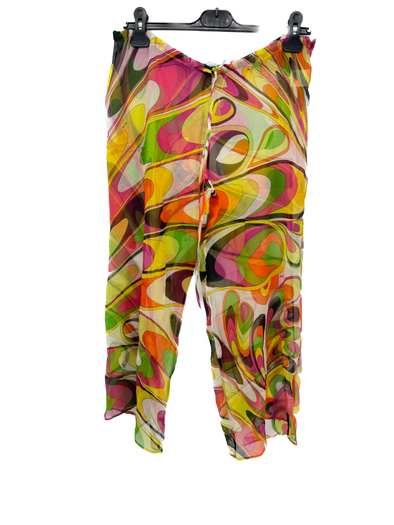 Pantalon en soie imprimée