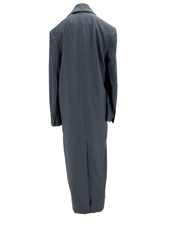 Manteau long gris en laine