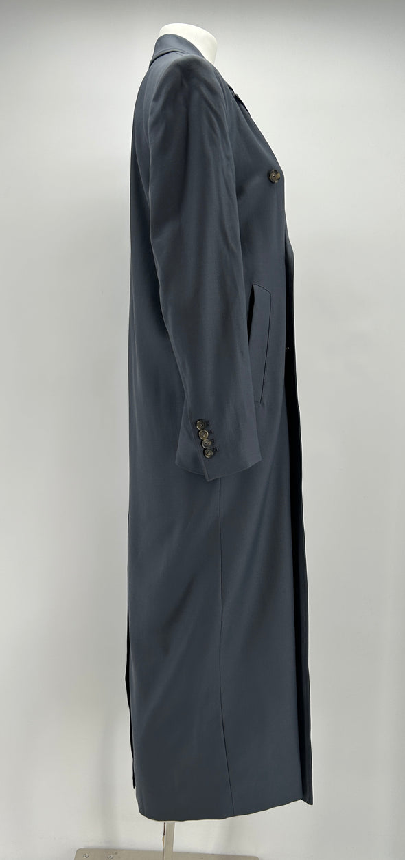 Manteau long gris en laine