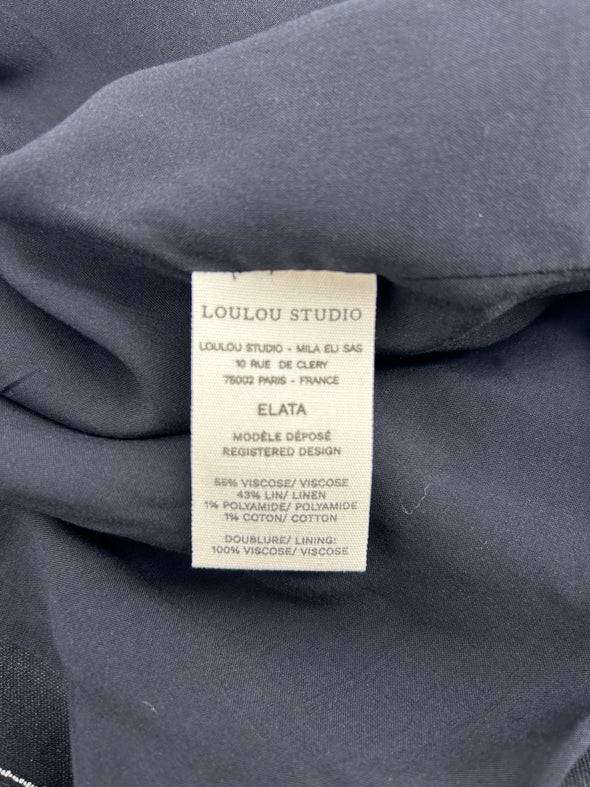 Manteau long noir à rayures