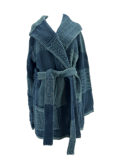 Peignoir bleu en patchwork