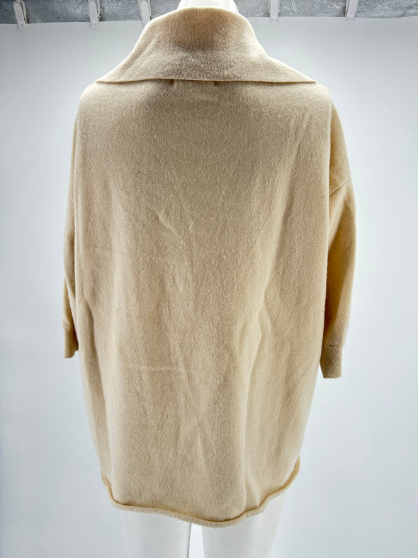 Pull "Saziley" beige manches courtes