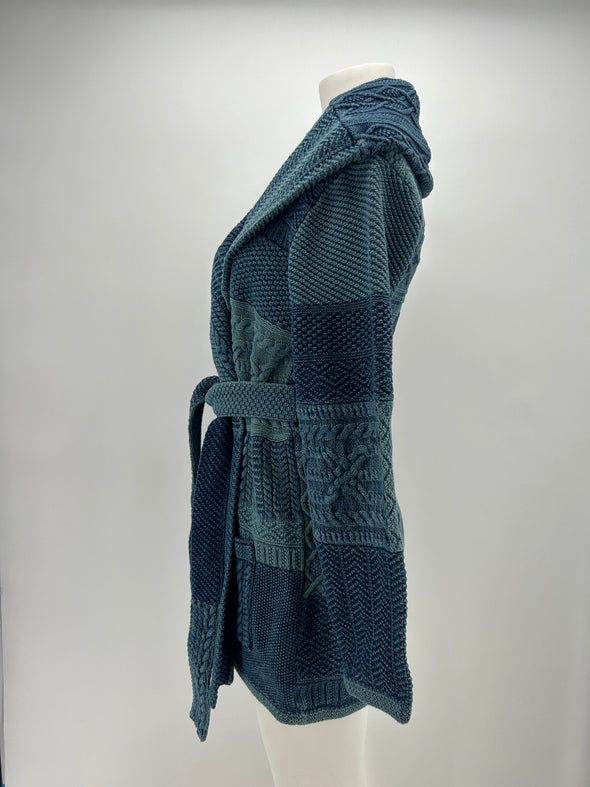 Peignoir bleu en patchwork