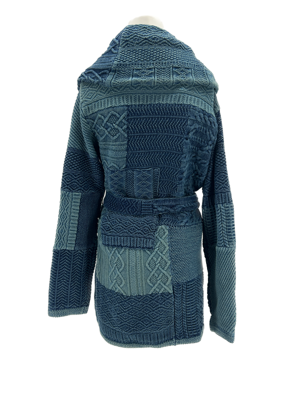 Peignoir bleu en patchwork