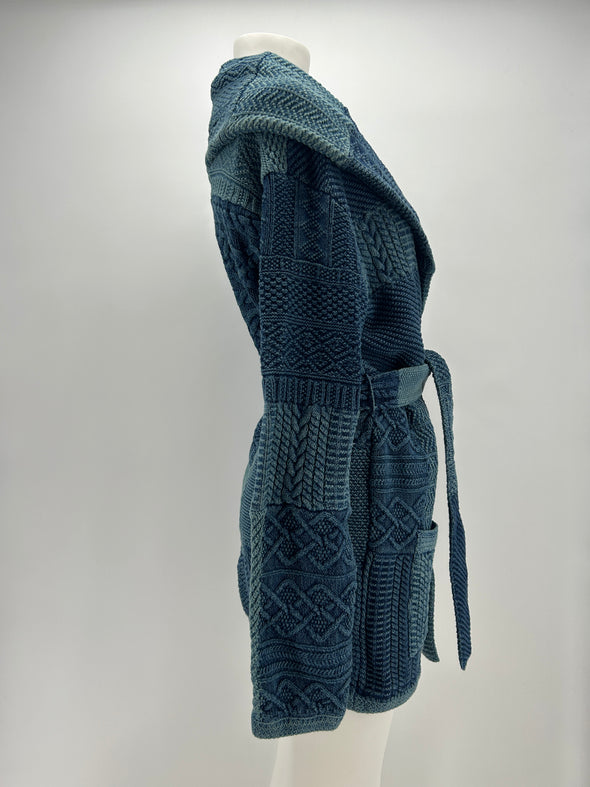 Peignoir bleu en patchwork