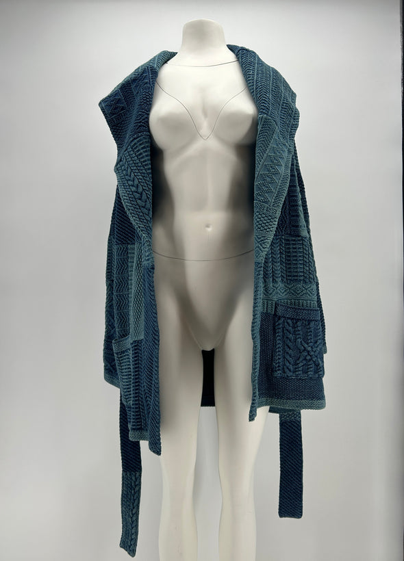 Peignoir bleu en patchwork