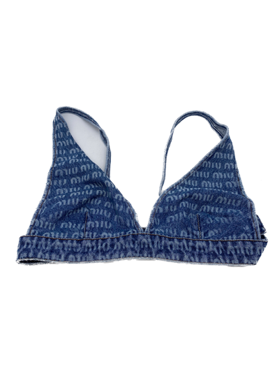 Brassière en denim monogrammée