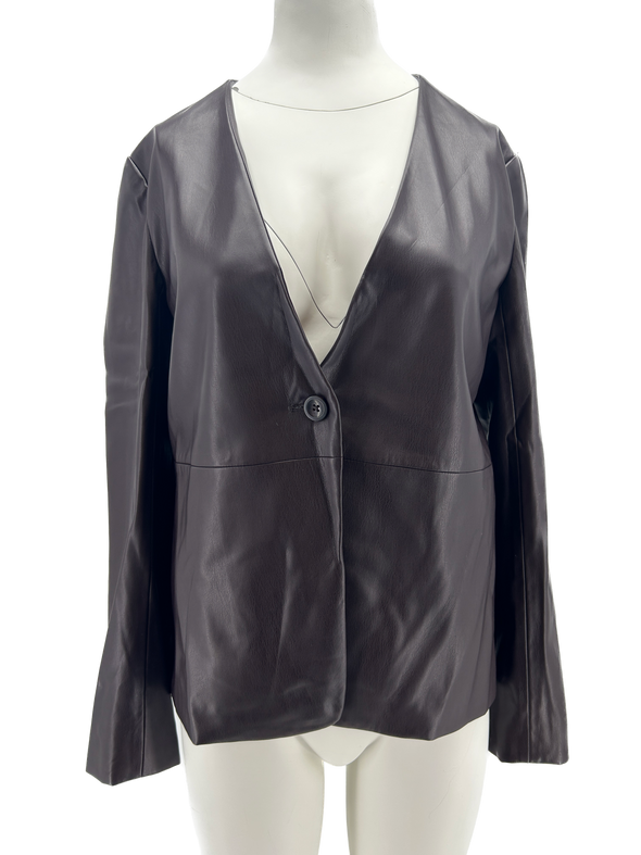 Blazer violine en cuir vegan "Noebe"