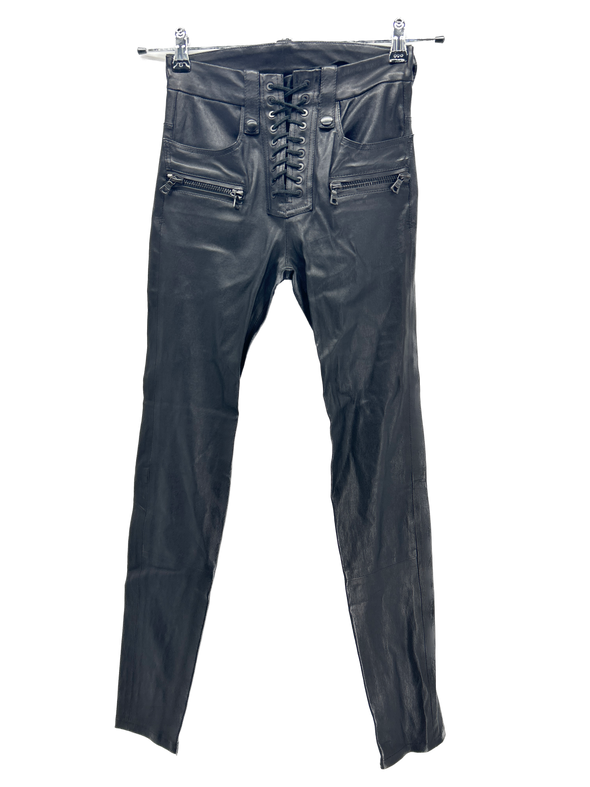 Pantalon en cuir noir