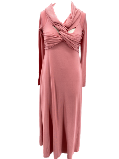 Robe longue rose