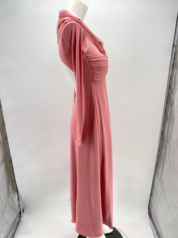 Robe longue rose