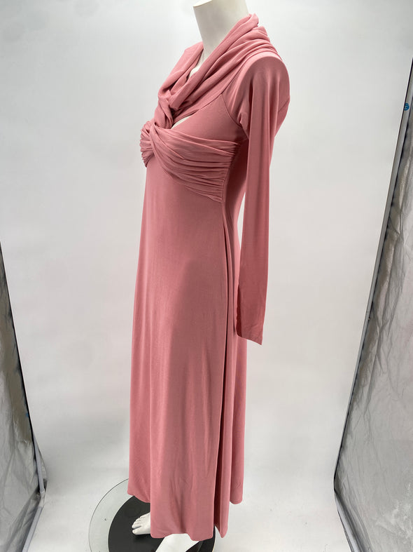 Robe longue rose