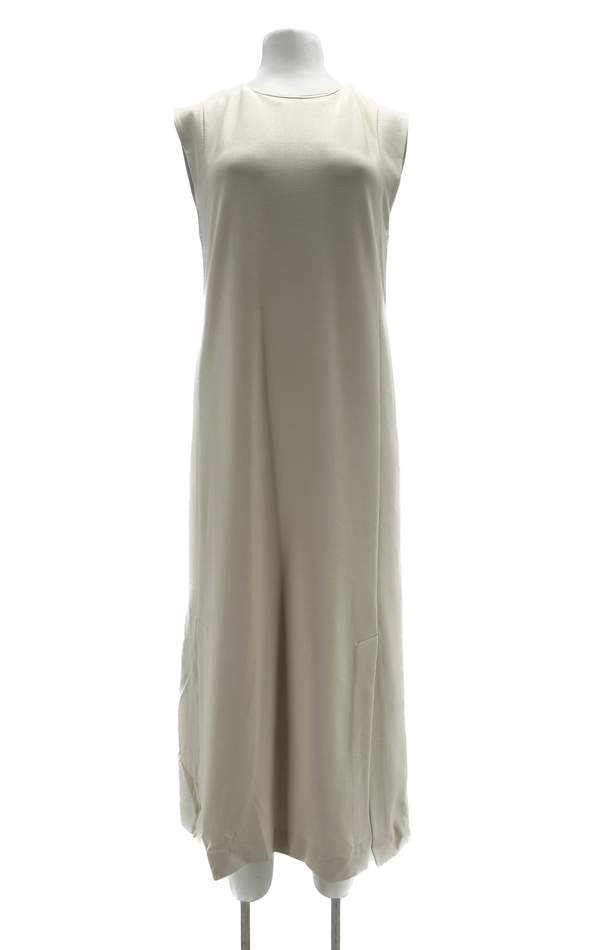 Robe midi écru à coupe droite écru