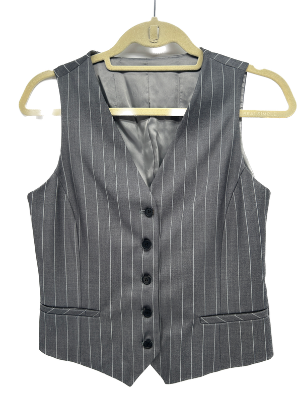 Gilet gris rayé sans manches