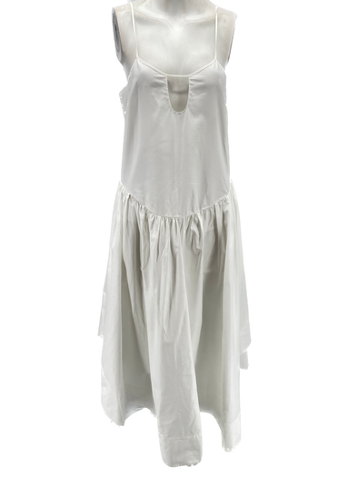 Robe longue en coton blanc