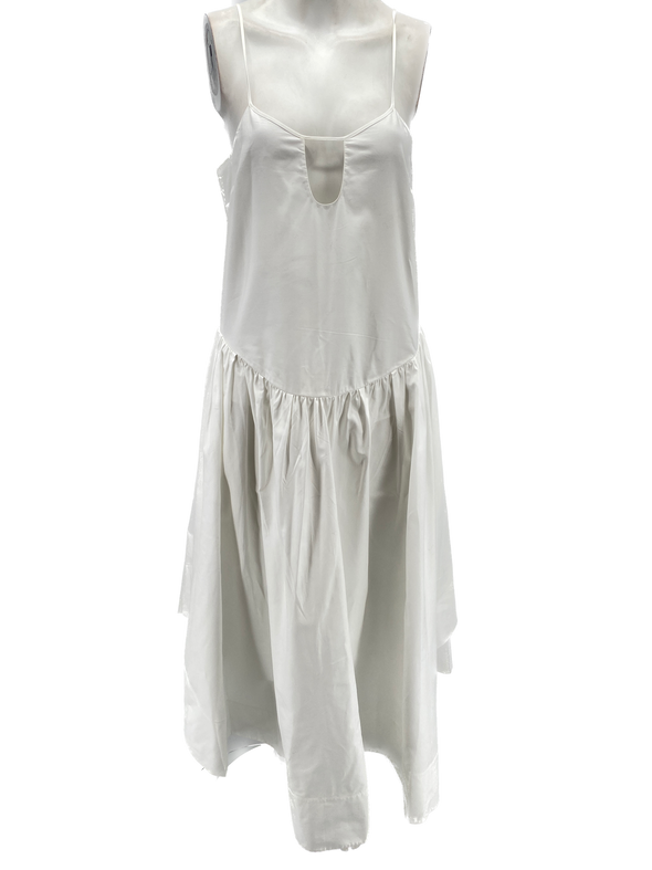 Robe longue en coton blanc