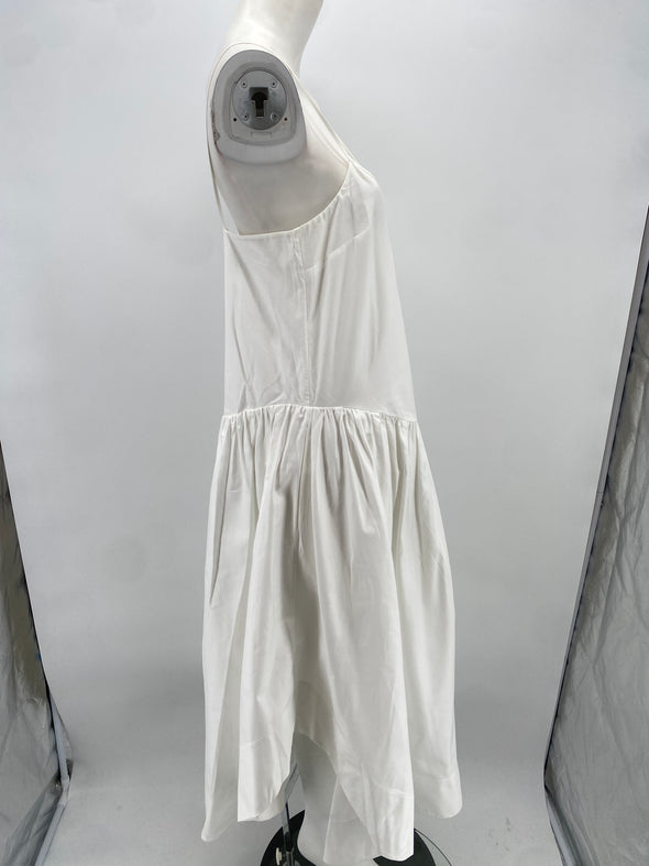 Robe longue en coton blanc