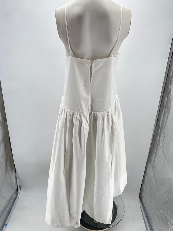 Robe longue en coton blanc