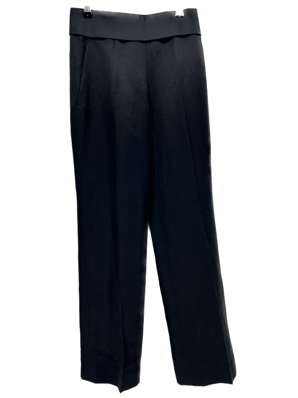 Pantalon de tailleur noir satiné