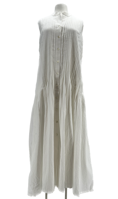 Robe longue écru plissée