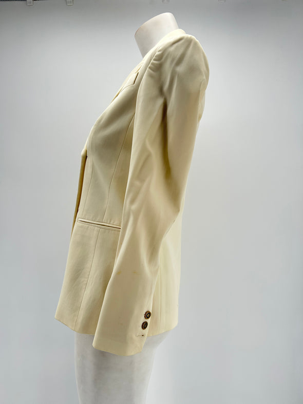 Veste de tailleur croisée blanc cassé