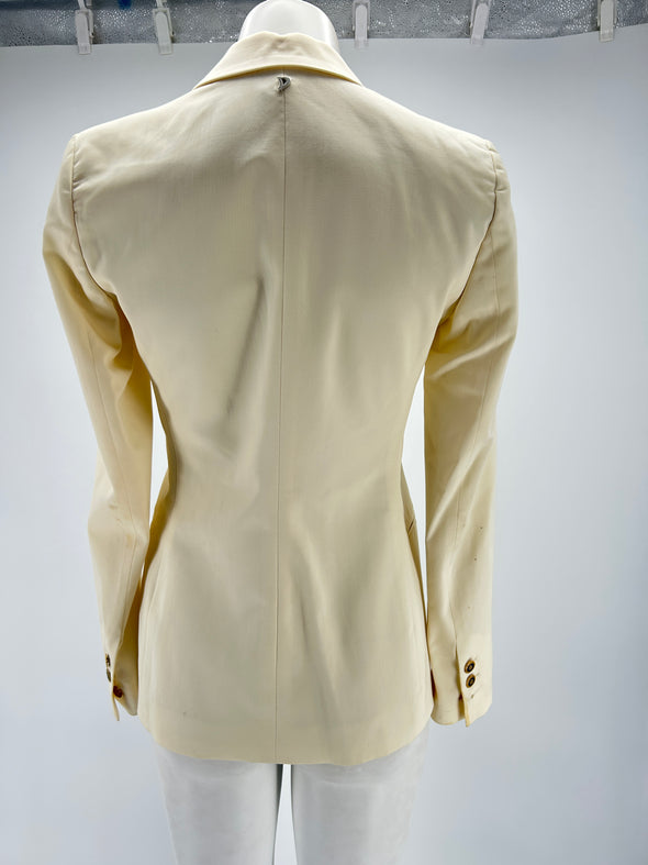 Veste de tailleur croisée blanc cassé