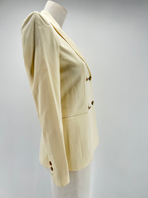 Veste de tailleur croisée blanc cassé
