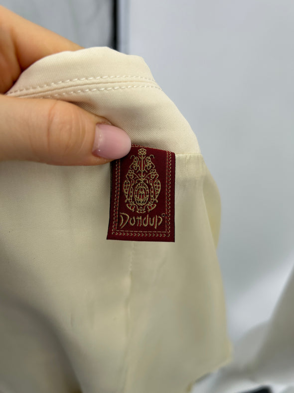 Veste de tailleur croisée blanc cassé