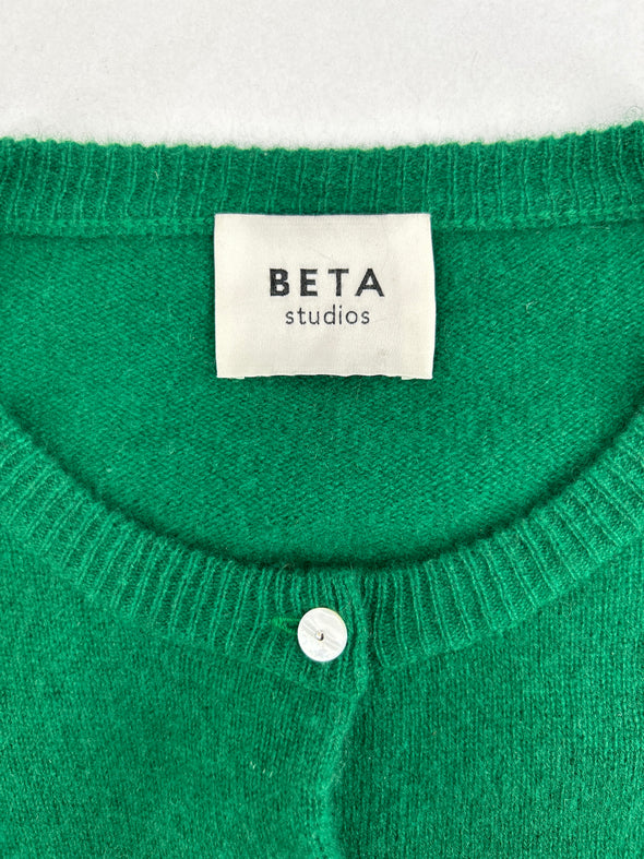 Cardigan vert en cachemire