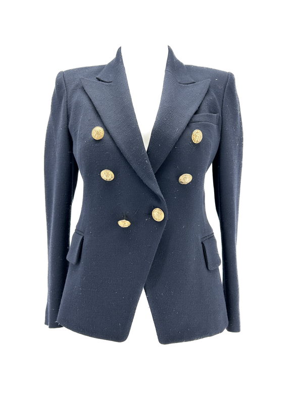 Veste de tailleur croisée bleu marine